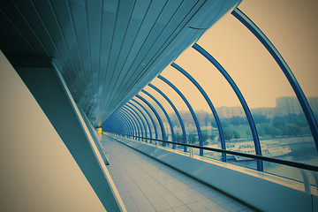 Image showing futuristic glass corridor