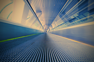 Image showing moving escalator