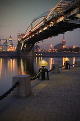 Image showing torch on quay of the Moscow-river, Russia