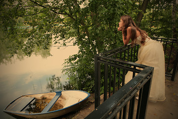 Image showing girl and boat