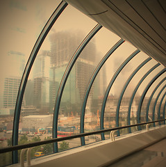 Image showing glass wall in corridor