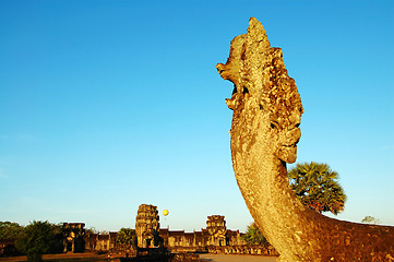 Image showing Naga head at Angkor Wat