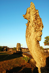 Image showing Naga head at Angkor Wat