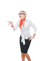 Image showing Business Woman pointing