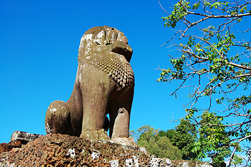 Image showing Guardian lion over blue sky