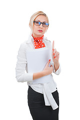 Image showing Business Woman pointing