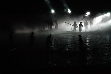 Image showing Scene of night fishing