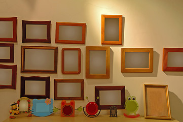 Image showing The photo frames on wall