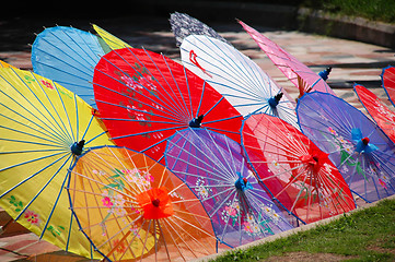 Image showing Colorful Chinese unbrellas