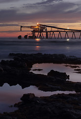 Image showing Mining - Blue metal gravel loader at dawn Bass Point