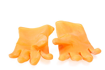 Image showing A pair of rubber gloves