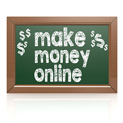 Image showing Make money online on a chalkboard