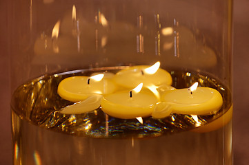 Image showing Extreme close shot of burning candles