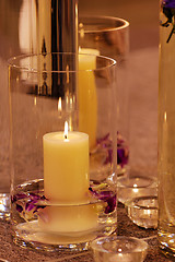 Image showing Close up shot of spa candles