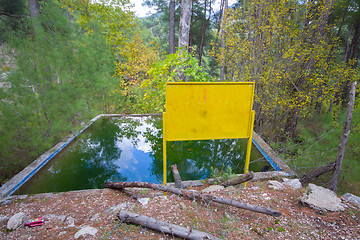 Image showing green piping fresh water reservoir