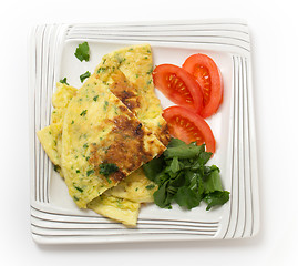 Image showing Potato frittata from above