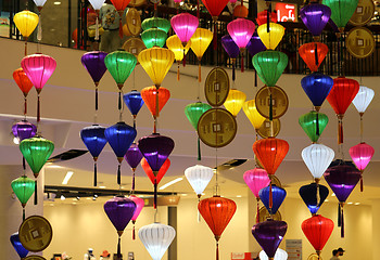 Image showing Chinese lanterns adorn