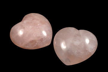 Image showing Two polished stoned hearts