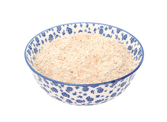 Image showing Wholemeal flour in a blue and white china bowl