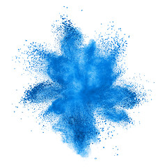 Image showing Blue powder explosion isolated on white