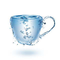 Image showing Cup made of water isolated on white