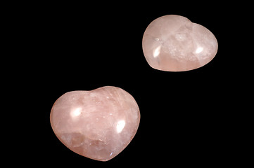 Image showing Two polished stoned hearts