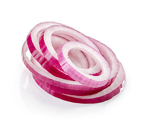 Image showing red onion slices