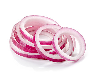 Image showing red onion slices