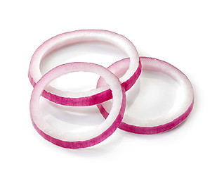 Image showing red onion slices