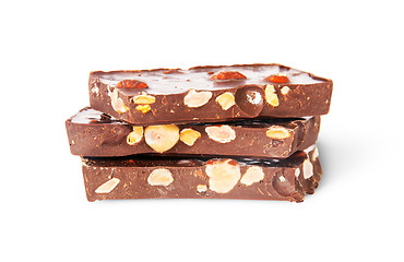 Image showing Stack of three chocolate bars