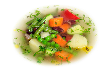 Image showing Vegetable soup macro
