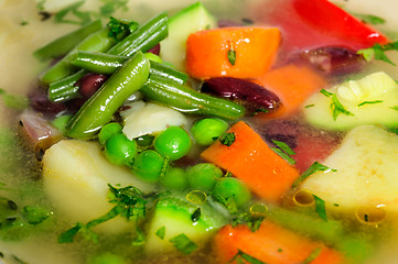 Image showing Vegetable soup macro