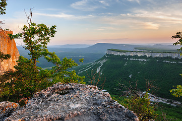 Image showing Majestic view from the top of Tope Kermen in sunset rays