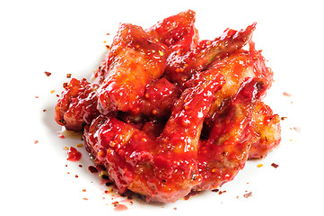 Image showing chicken wings in raspberry sauce