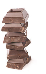 Image showing Broken milk chocolate bar