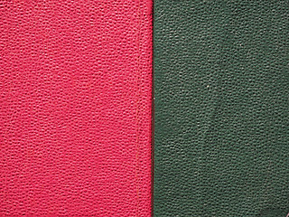 Image showing Red green leatherette background