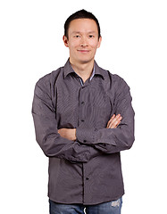 Image showing Asian Man With Folded Hands