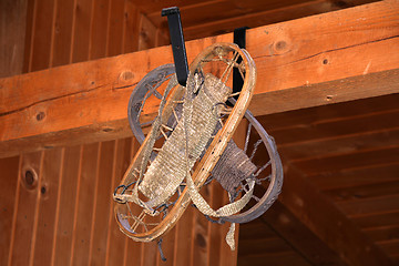 Image showing Old wooden Snowshoe