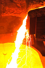 Image showing molten hot steel