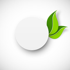 Image showing Paper white circle with leaves