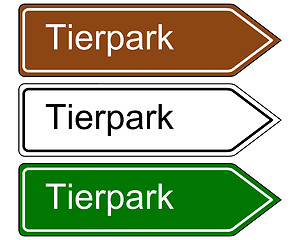 Image showing Direction sign zoo