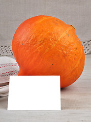 Image showing Pumpkin and card