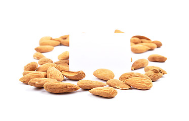 Image showing Almonds on white