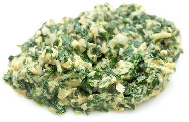 Image showing Scrambled egg with spinach