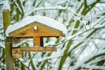 Image showing Birdhouse with snow