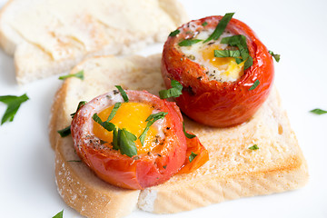Image showing Eggs with tomatoes