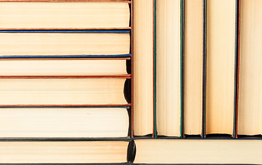 Image showing Background the stacks of old books