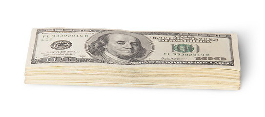 Image showing Stack of hundred dollar bills