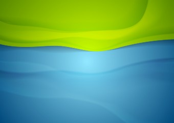 Image showing Abstract blue green wavy background