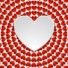 Image showing Red romance background with hearts